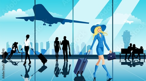 people waiting inside the airport