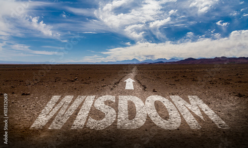 Wisdom written on desert road