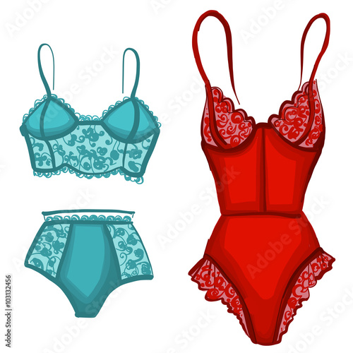 Vector set of underwear for woman