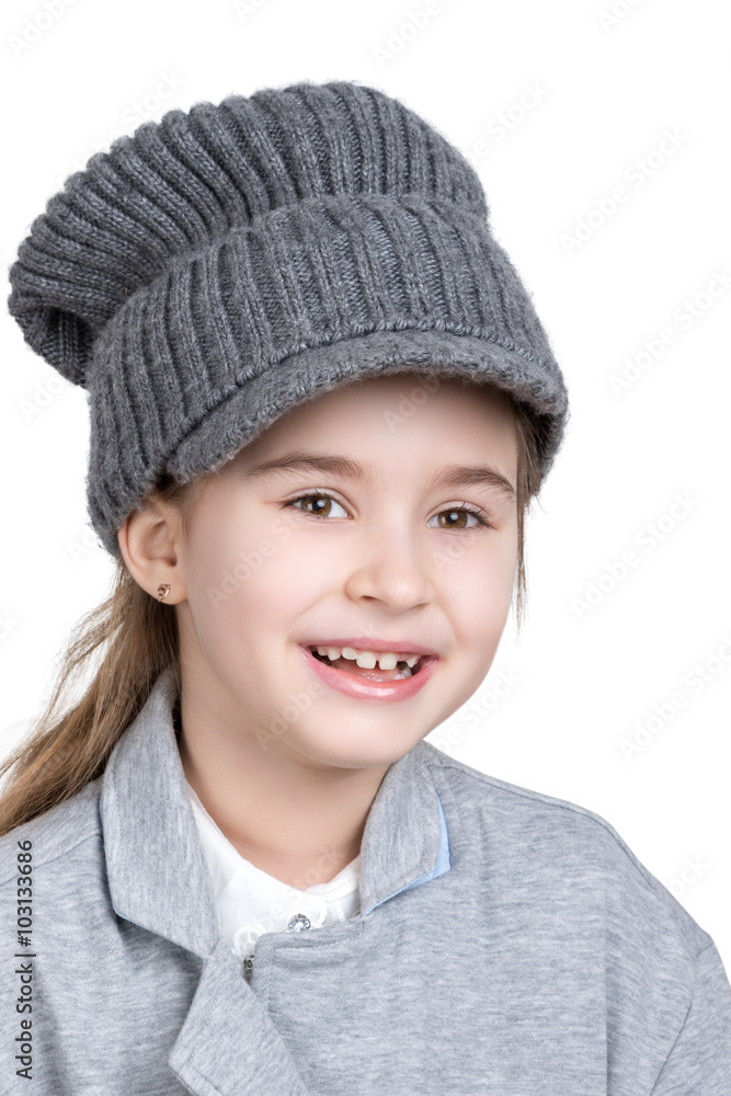 Beautiful little girl in cap Beautiful little girl in cap