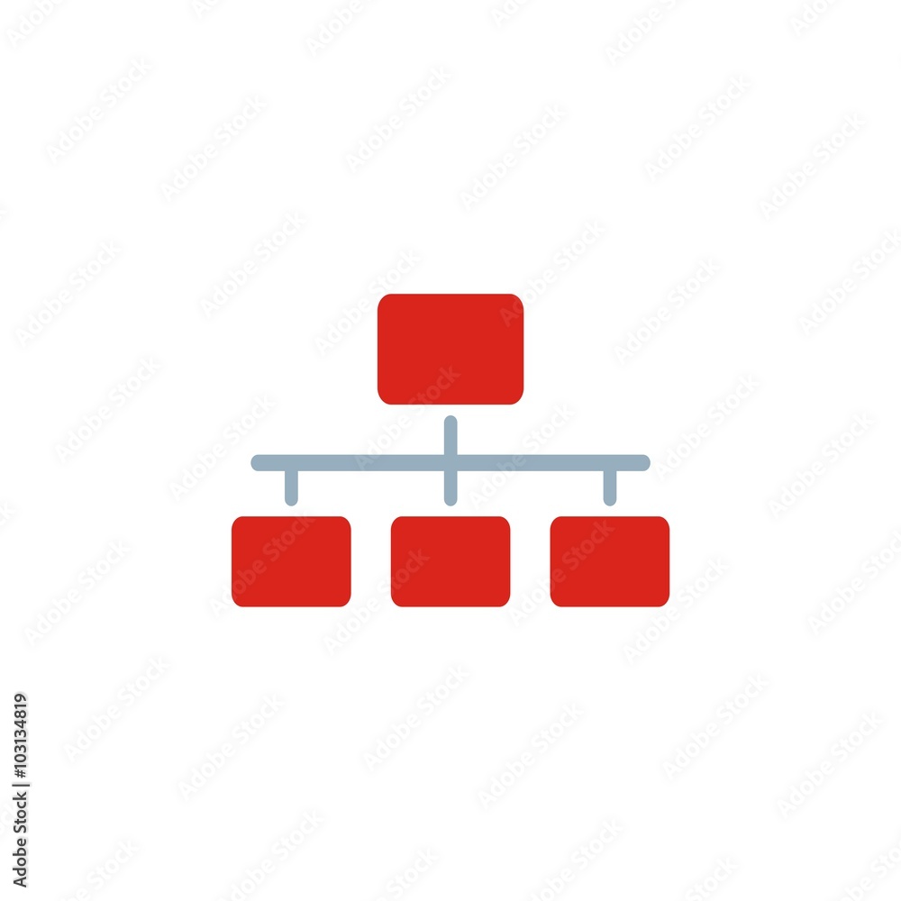 Icono de organigrama. Jerarquía de organización. Ilustración vectorial aislada Icono de organigrama. Jerarquía de organización. Ilustración vectorial aislada
