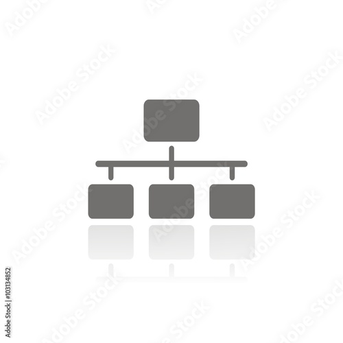 Icono de organigrama sobre fondo blanco. Jerarquía de organización. Ilustración vectorial