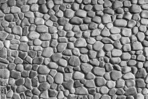Pebble stone wall