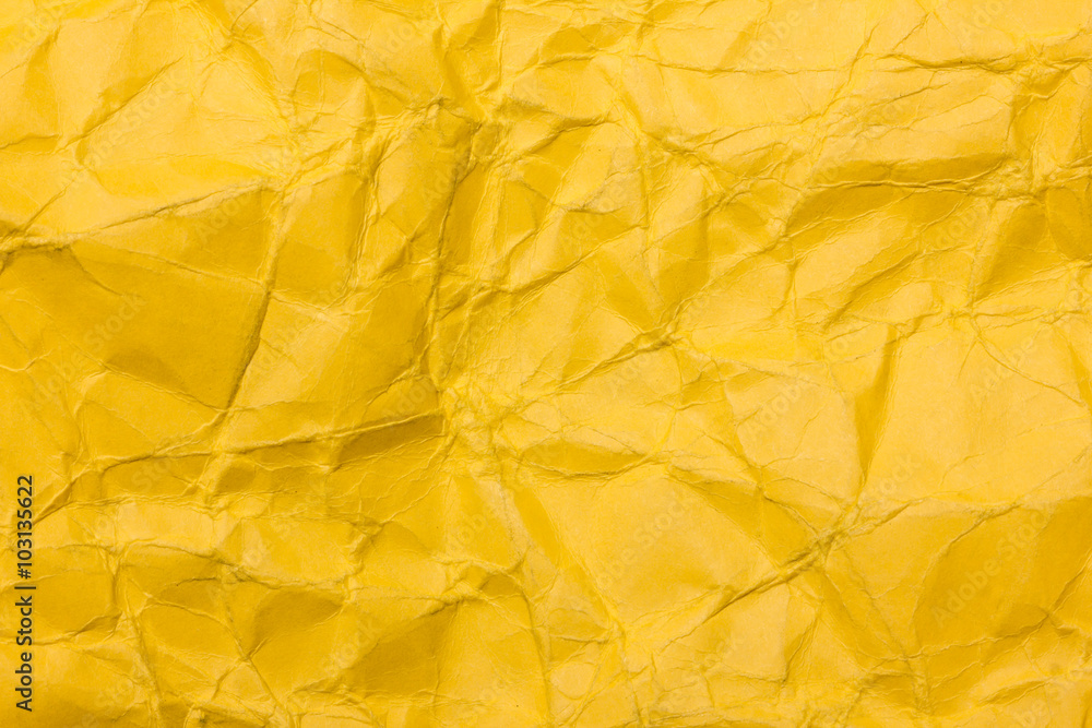 Yellow crumpled paper background. Yellow crumpled paper background.