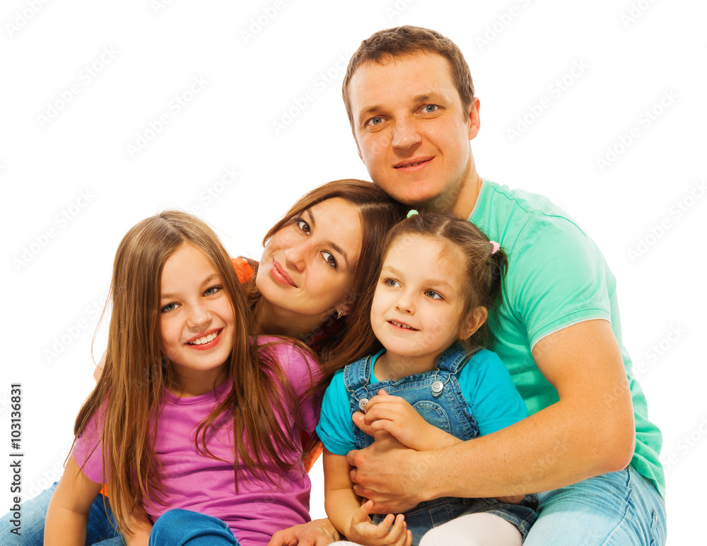 Parents with their pretty happy daughters Parents with their pretty happy daughters