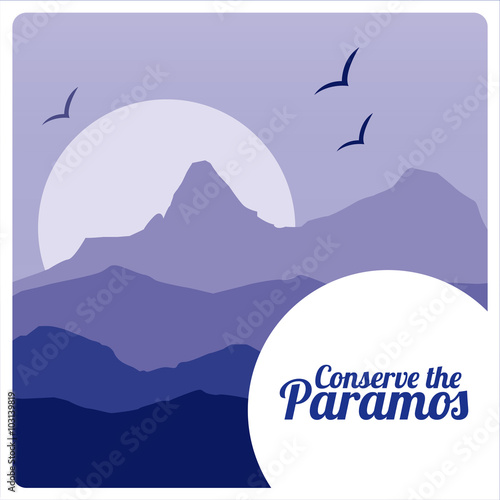 conserve the paramos design over mountains background