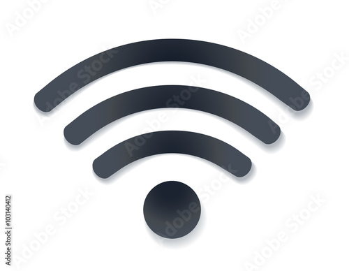 wifi icon with shadow vector illustration. free wi-fi hotspot