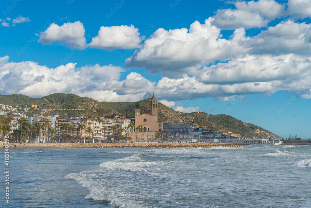 Large church in Sitges, Spain
