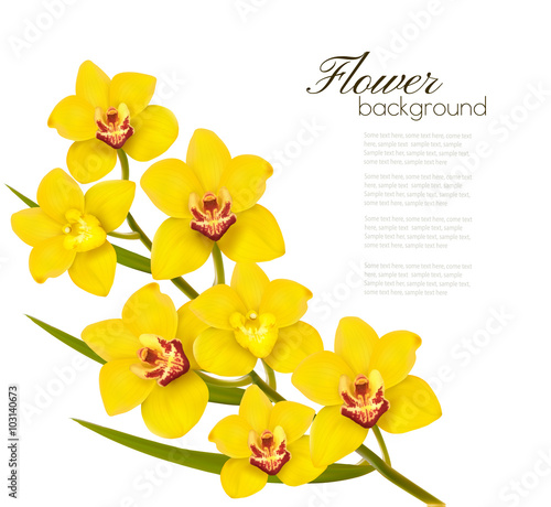 Holiday yellow flowers background. Vector.