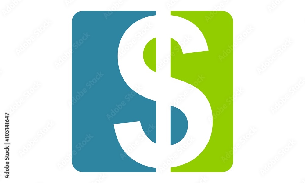 Obraz premium Modern Logo Solution Letter $ Dollar