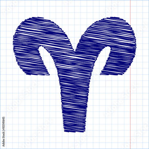 Scribble icon with pen effect