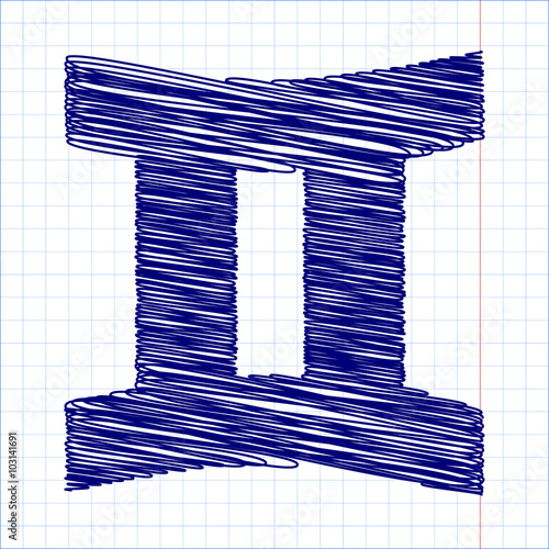 Scribble icon with pen effect