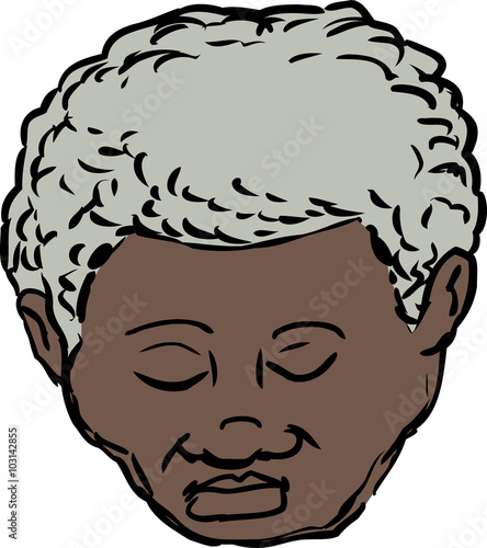 Black man with closed eyes