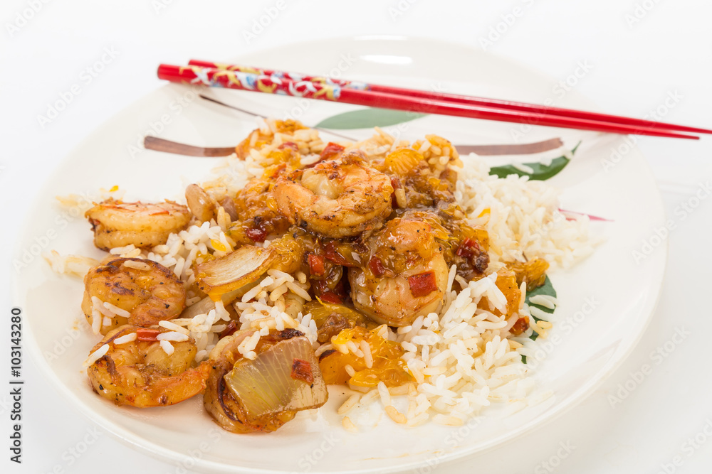 Shrimp Stir Fry with Chopsticks Shrimp Stir Fry with Chopsticks