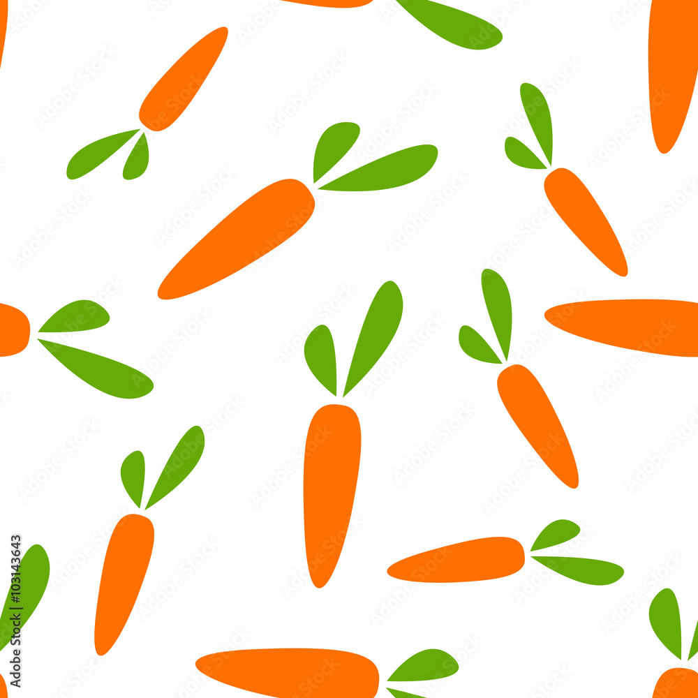 Carrot seamless pattern vector. Cartoon carrot vegetable simple design for textile print fabric. White background. Carrot seamless pattern vector. Cartoon carrot vegetable simple design for textile print fabric. White background.