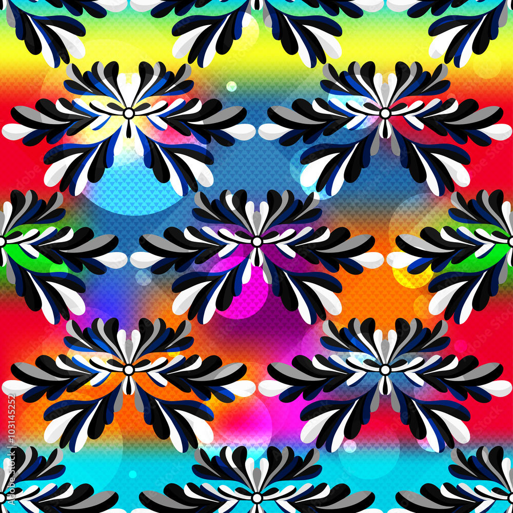 abstract flower petals on a beautiful psychedelic background seamless pattern abstract flower petals on a beautiful psychedelic background seamless pattern