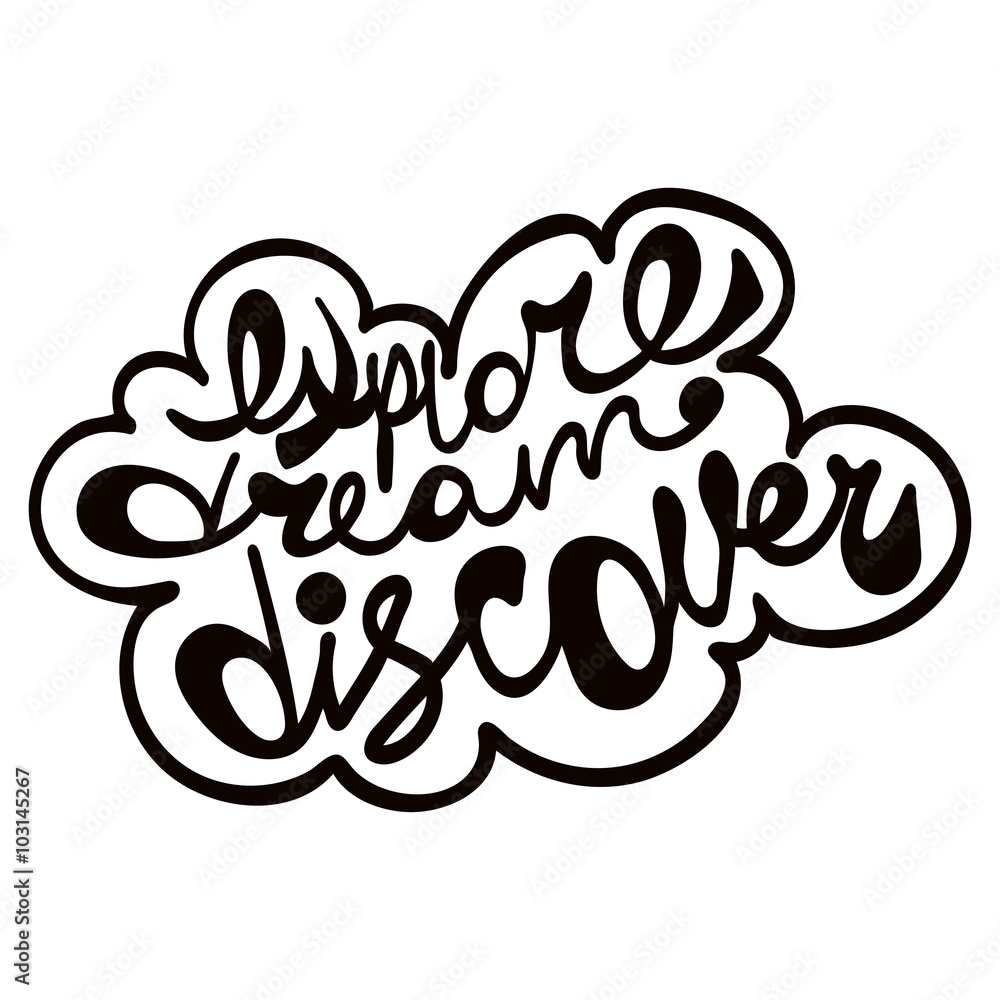 Eplore Dream Discover Logo Lettering Isolated Illustration Eplore Dream Discover Logo Lettering Isolated Illustration