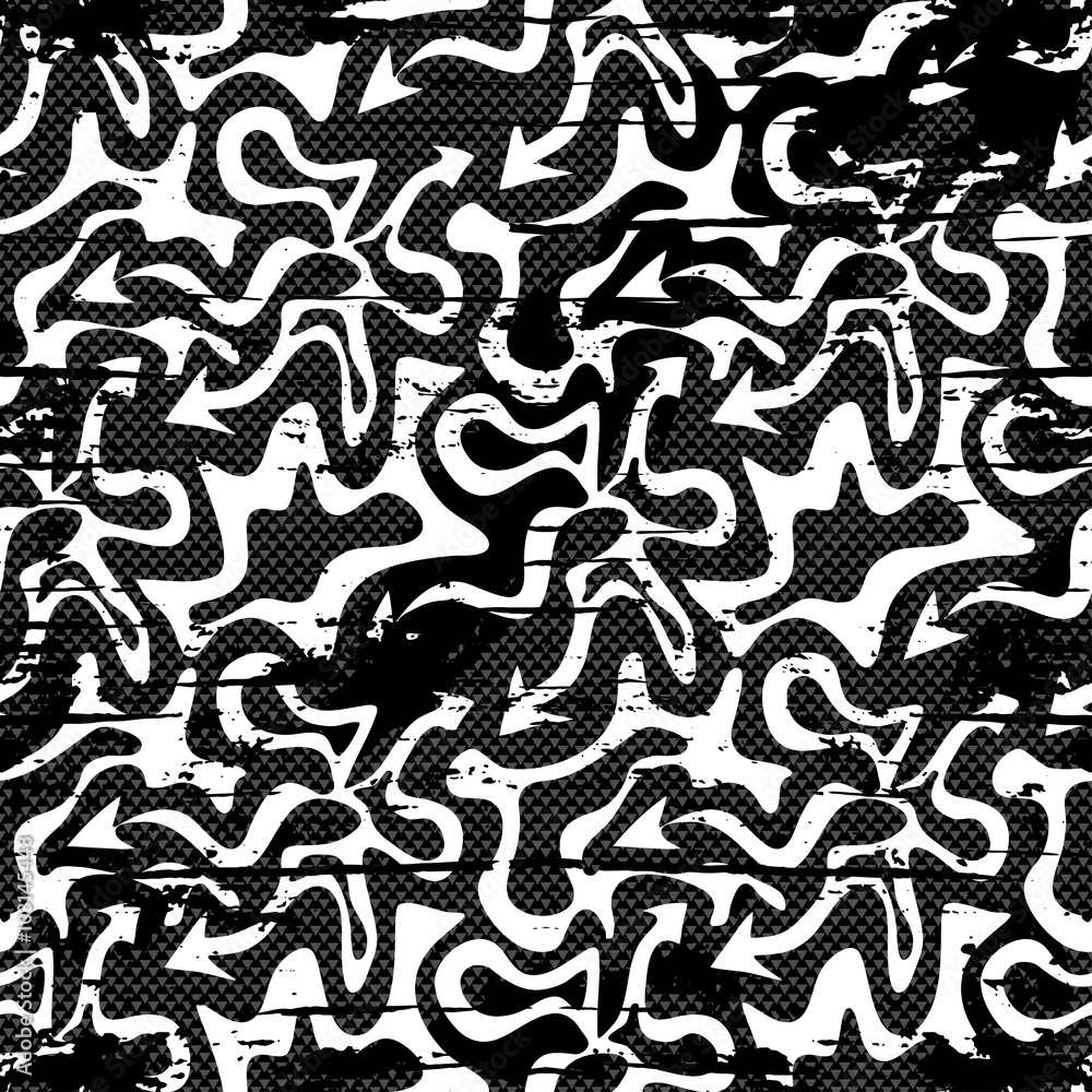 monochrome background graffiti seamless pattern vector illustration