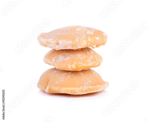 coconut sugar over white background