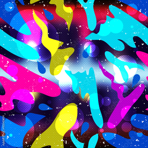 Graffiti small psychedelic seamless pattern vector illustration