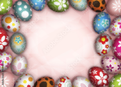 happy easter day with glass background