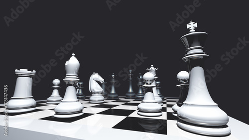 Шахматы, расставленные в процессе игры