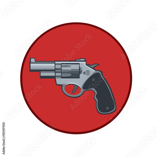 icon pistol revolver/ icon pistol gun with a rotating drum for the icon and the website 