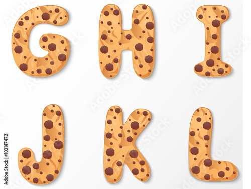 Alphabet on cookies design 