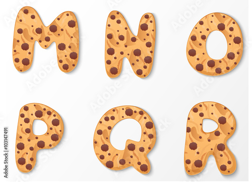 Alphabet on cookies design 