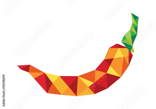 Cubism Abstract Chilli Stock illustration
