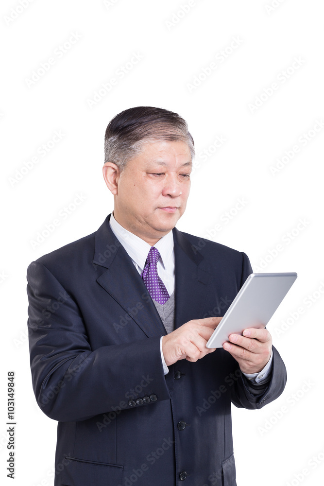 pose and gesture of old Asian businessman in black suit pose and gesture of old Asian businessman in black suit
