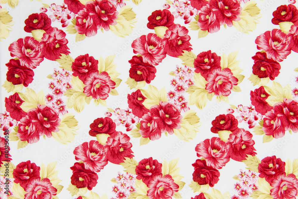 vintage style of tapestry flowers fabric pattern background