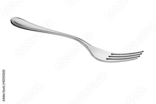 Fotografie, Obraz Steel Fork on white