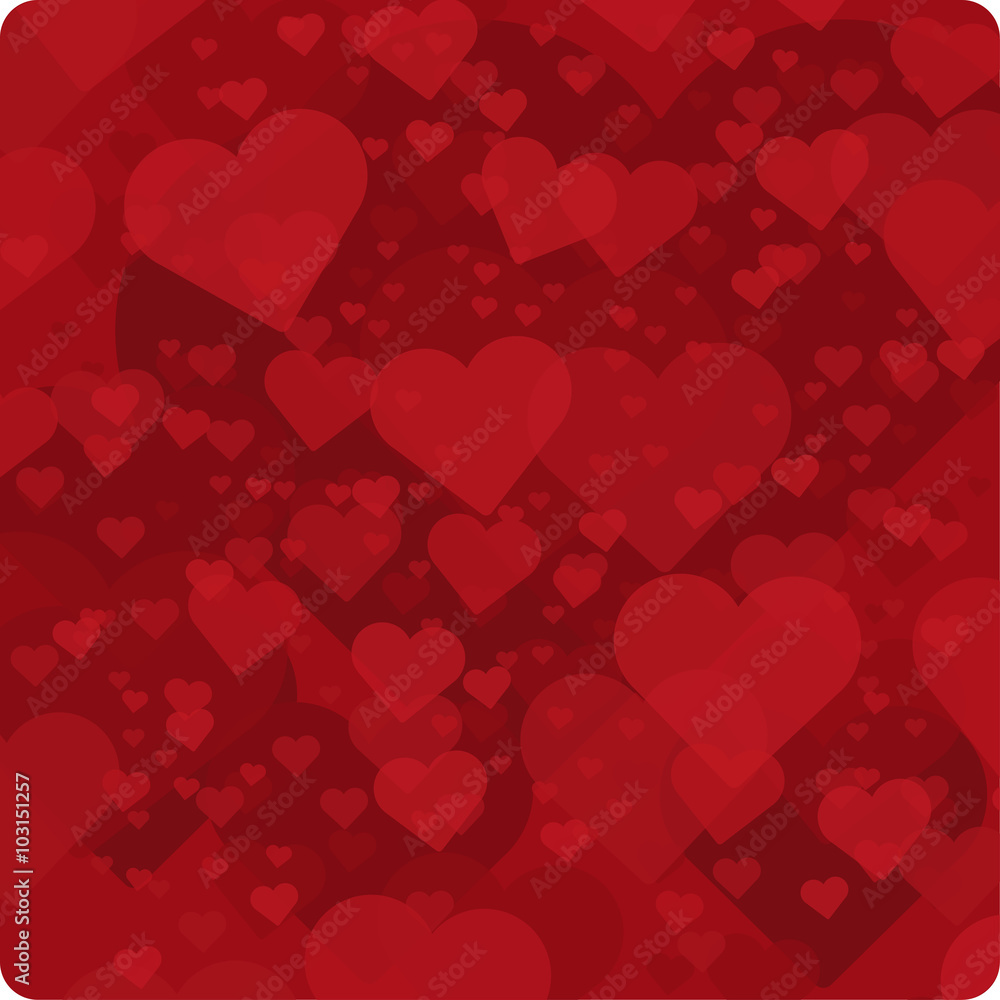 Background of red hearts