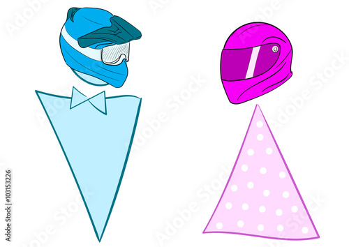 Man and woman motorcyclists