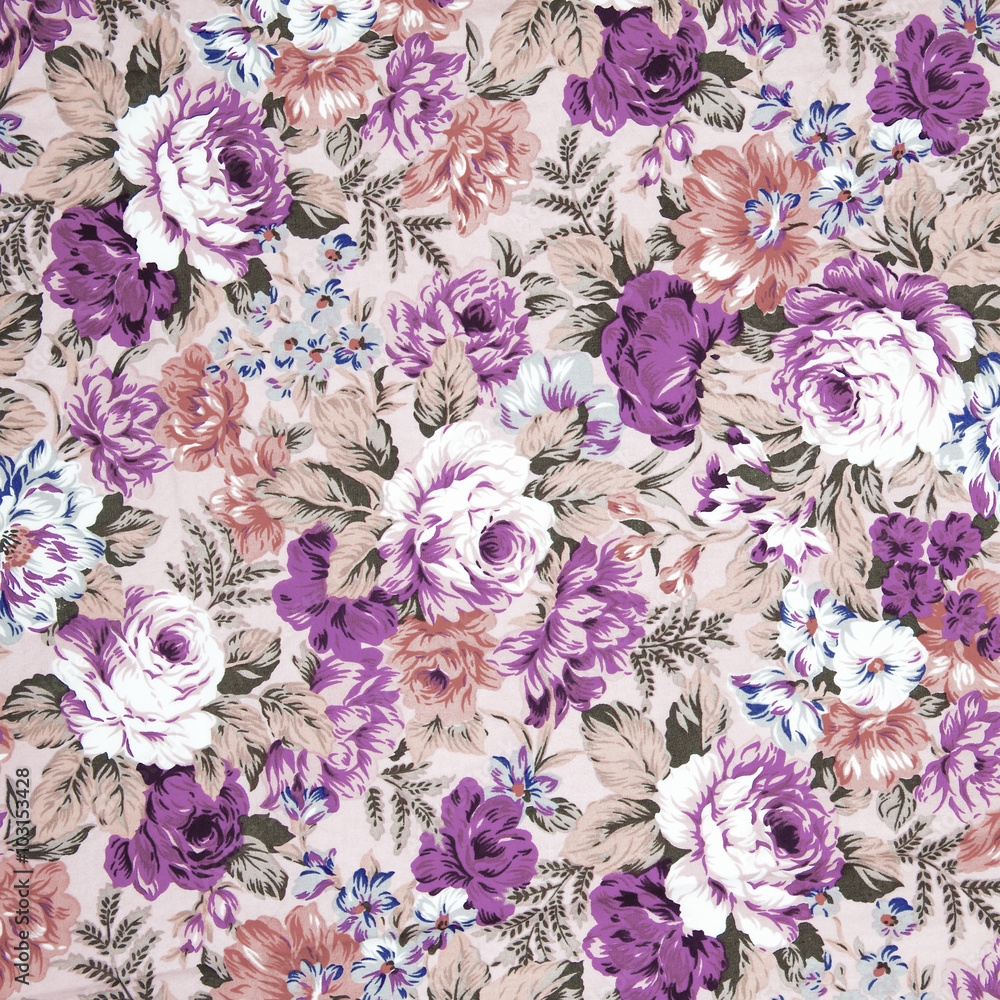 Obraz premium vintage style of tapestry flowers fabric pattern background