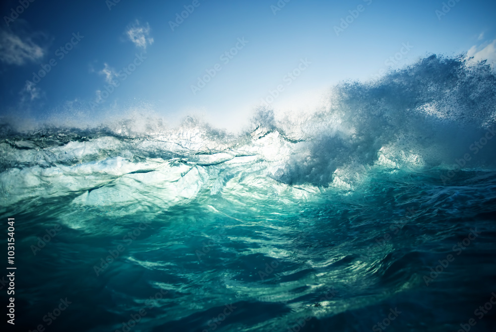 Churning Blue Water in the Ocean