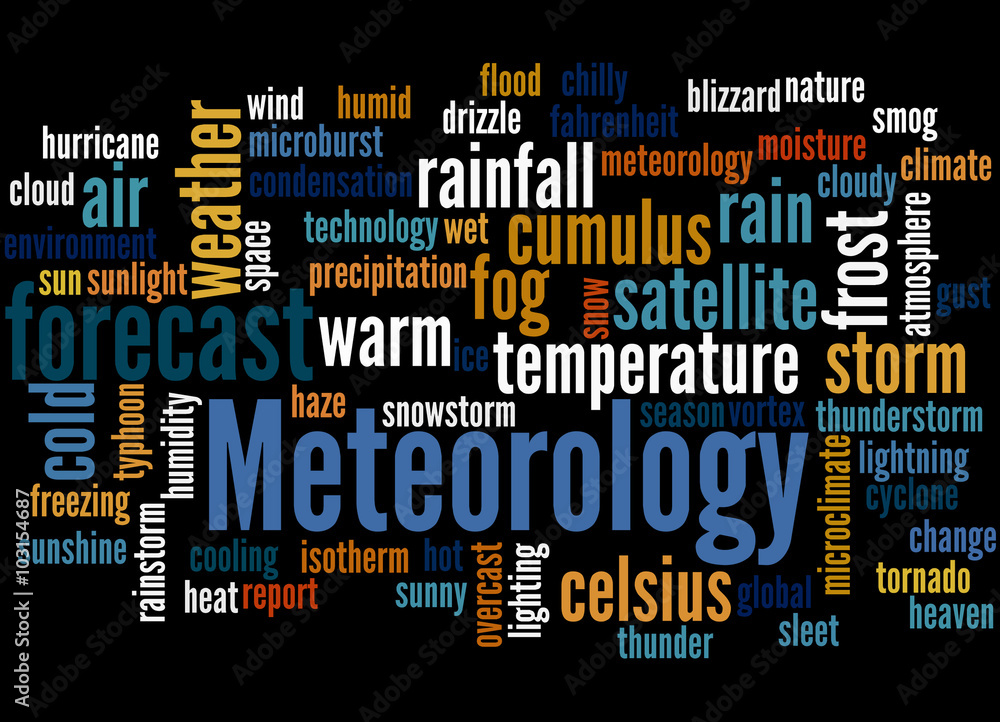 Meteorology, word cloud concept 5 Meteorology, word cloud concept 5