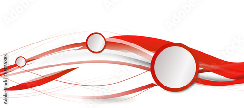 Welle Wellen Hintergrund Rot Kreis Band Banner