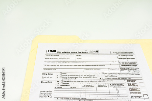 Tax Form 1040, Tax Form Details with Light Background