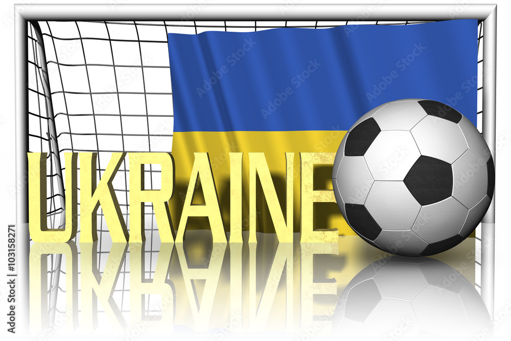 Calcio Europa_Ucraina_002 Bandiera, pallone da calcio