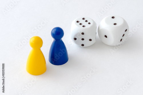 Board Game Pieces and Dice stock image. Image of figure - 28016131