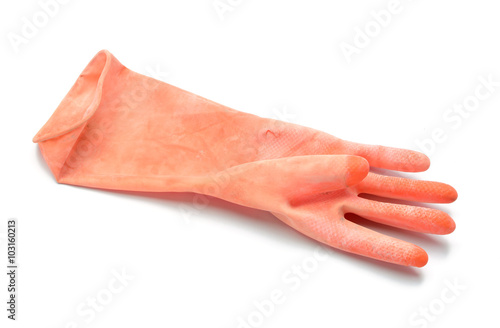used gloves isolated on white background