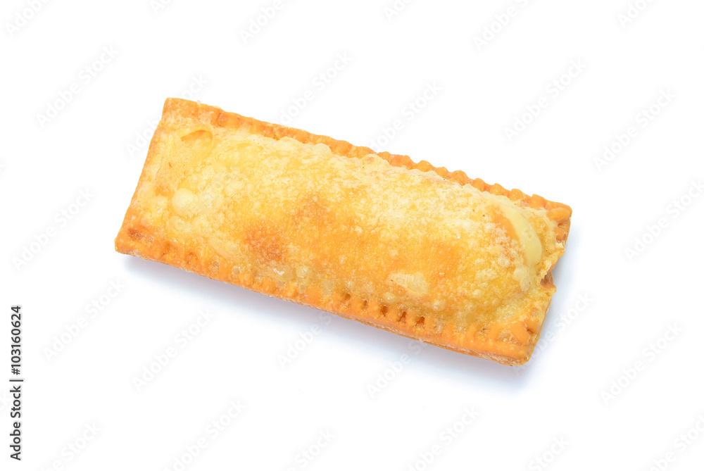 Pies of puff on white background Pies of puff on white background