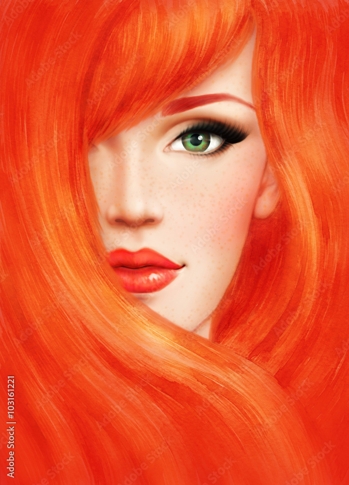 Beautiful woman face. fashion illustration Beautiful woman face. fashion illustration