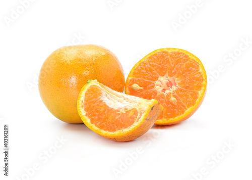 Orange fruit isolated on white background