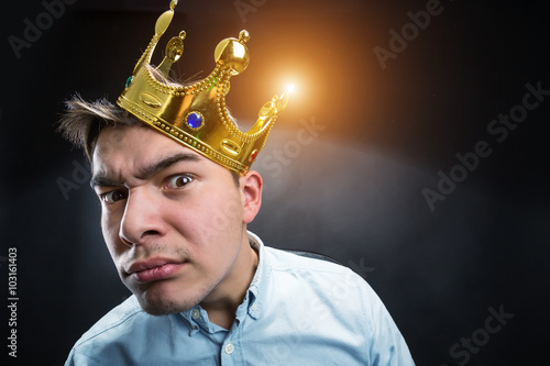 Curious man with crown