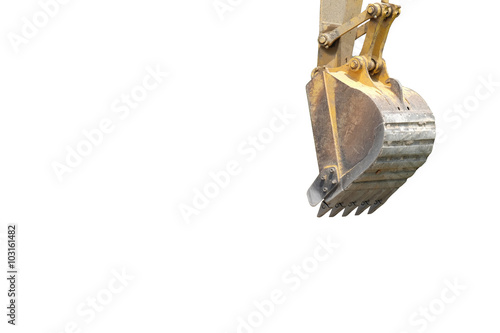 yellow bucket of track-type loader excavator (isolated mode and