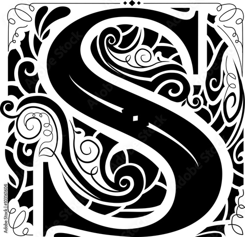 Vintage Monogram Letter S