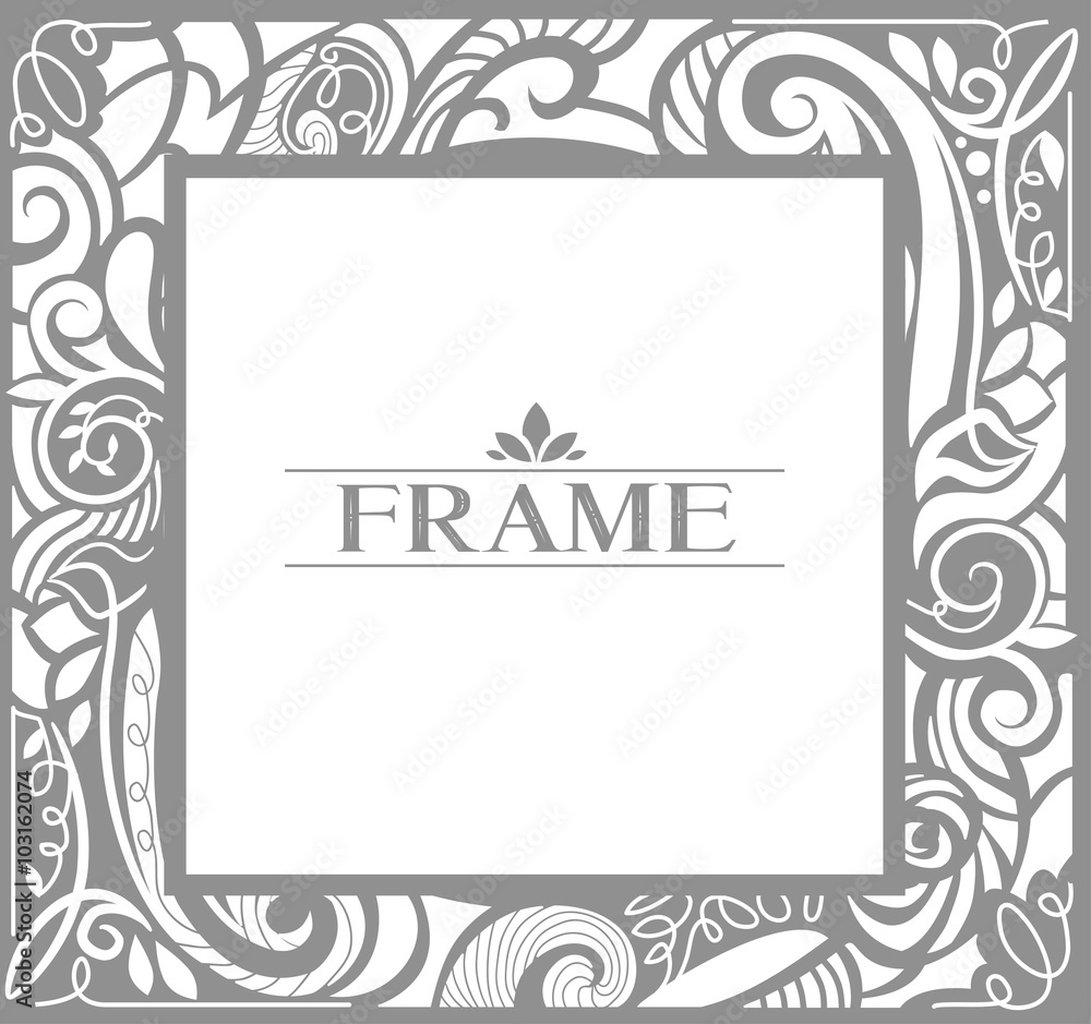 Vintage Faded Swirl Frame Square